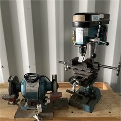 Clarke metalworker pillar drill and Clarke, CBG-6RS bench grinder with accessories, measuring tools etc.  - THIS LOT IS TO BE COLLECTED BY APPOINTMENT FROM DUGGLEBY STORAGE, GREAT HILL, EASTFIELD, SCARBOROUGH, YO11 3TX