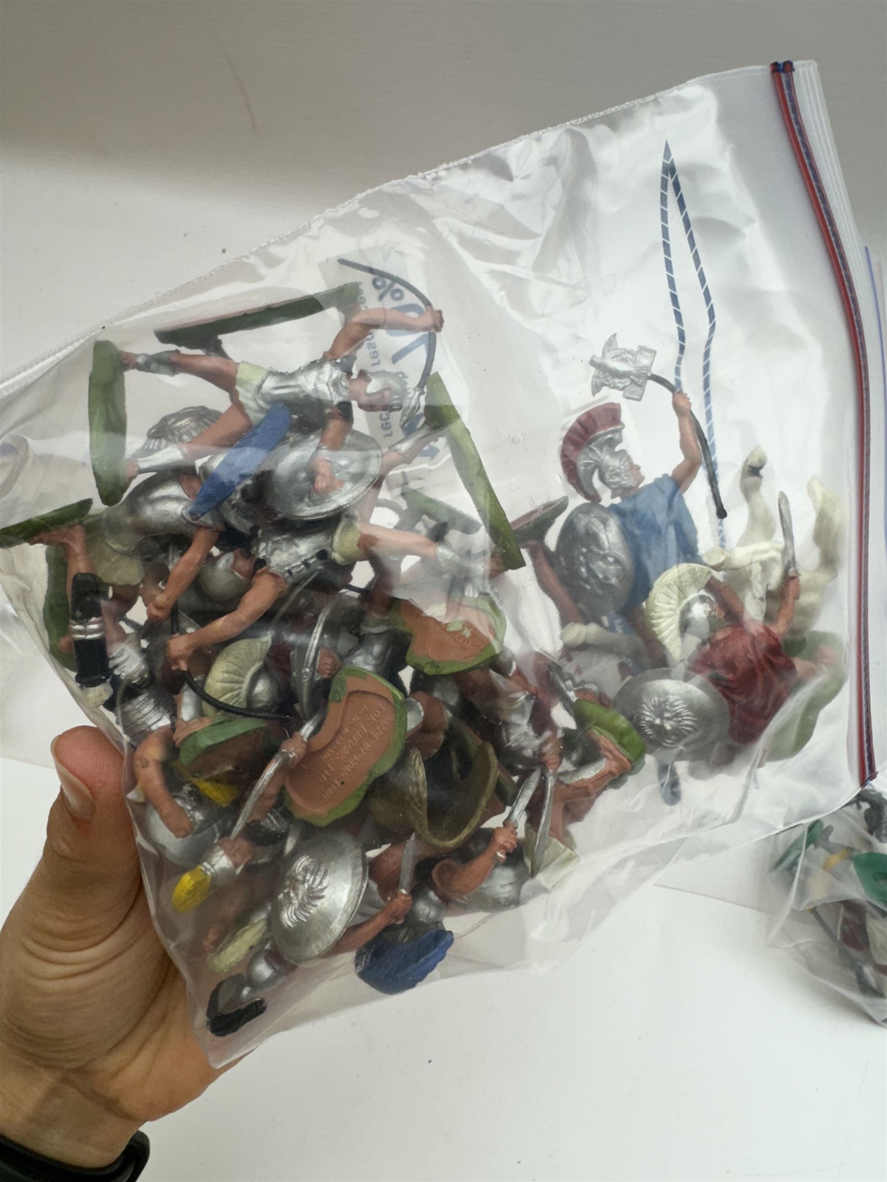 Two Britain's Ancient Siege Machines, comprising Balista and Catapult and a collection of plastic knights and soldiers, including Britains examples etc