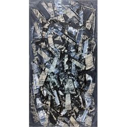 Roy Turner Durrant (British 1925-1998): 'Composition Blue', oil on board signed and dated '61, titled verso 30cm x 16.5cm 
Provenance: private collection, purchased Peter Wilson 27th November 2013 Lot 548