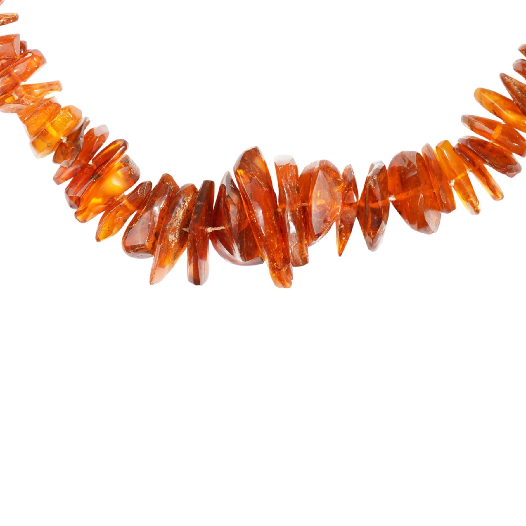 Baltic amber graduated chip / bead necklace 