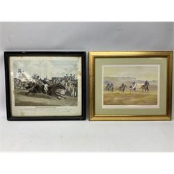 John Wright after George Morland (British 1763–1804): Fox Hunting, set four lithographs with hand colouring together with two further equestrian prints max 36cm x 45cm (6)