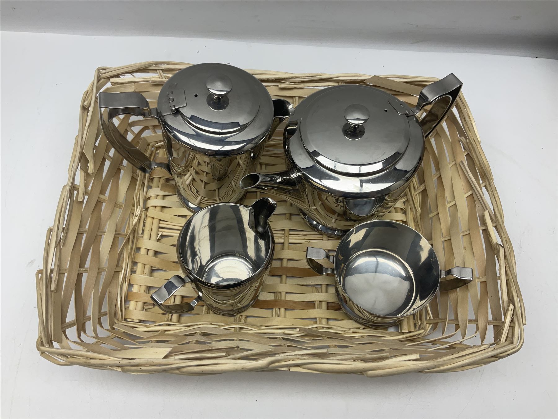 Old Hall Balmoral four piece stainless steel tea set (4)