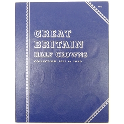 Whitman folder, 'Great Britain half crowns collection 1911 to 1940', complete, various grades   