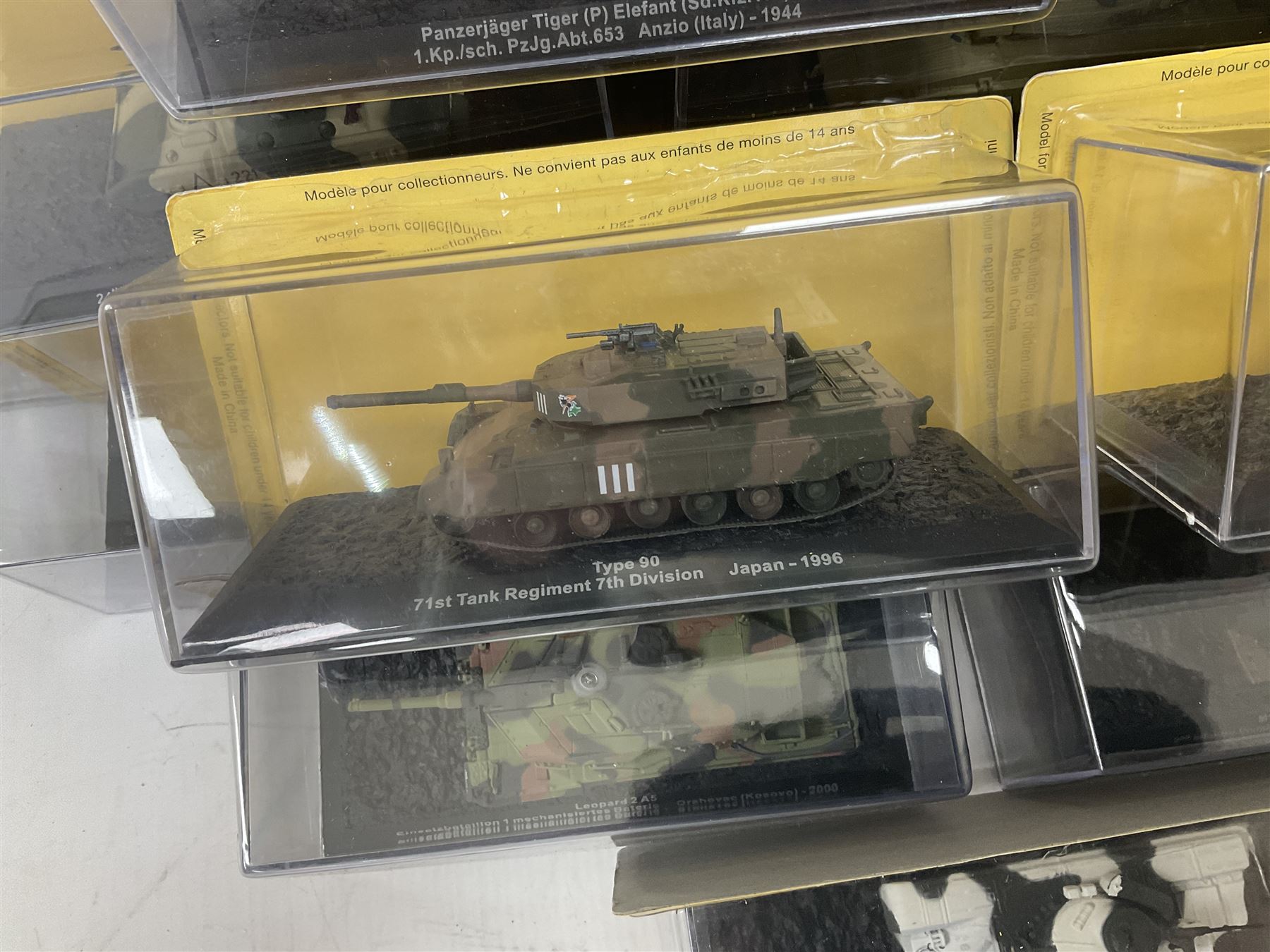 DeAgostini The Combat Tanks Collection -  forty-six periodical issued die-cast models of tanks; in plastic display cases in unopened blister packs (46)