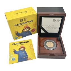 The Royal Mint United Kingdom 2018 'Paddington at the Station' gold proof fifty pence coin, cased with certificate