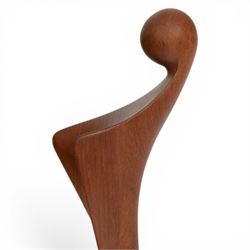 Simon Randers for Randers, teak sculpture of an abstract figure, H43cm 