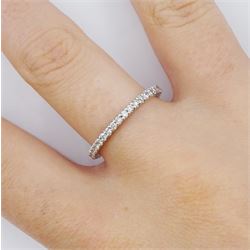 18ct white gold round brilliant cut diamond half eternity ring, hallmarked, total diamond weight approx 1.50 carat