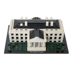 Four Lego architecture sets, comprising Empire State Building, The Eiffel Tower, Empire State Building and Big Ben, built with instructions, White House with box, tallest H33cm