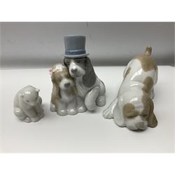Ten Nao figures, to include three Cheeky Cherubs, Cat, Dog bride and groom etc