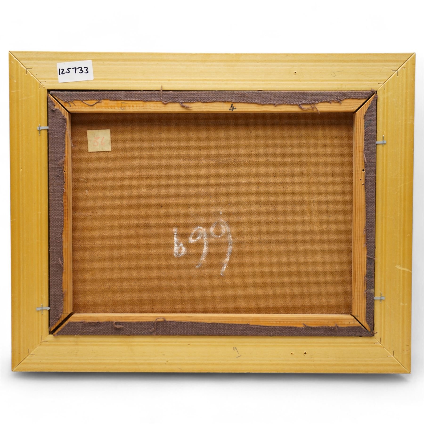 David Woodford (British 1938-): Eryri Landscape with Houses, oil on board signed 17cm x 26cm