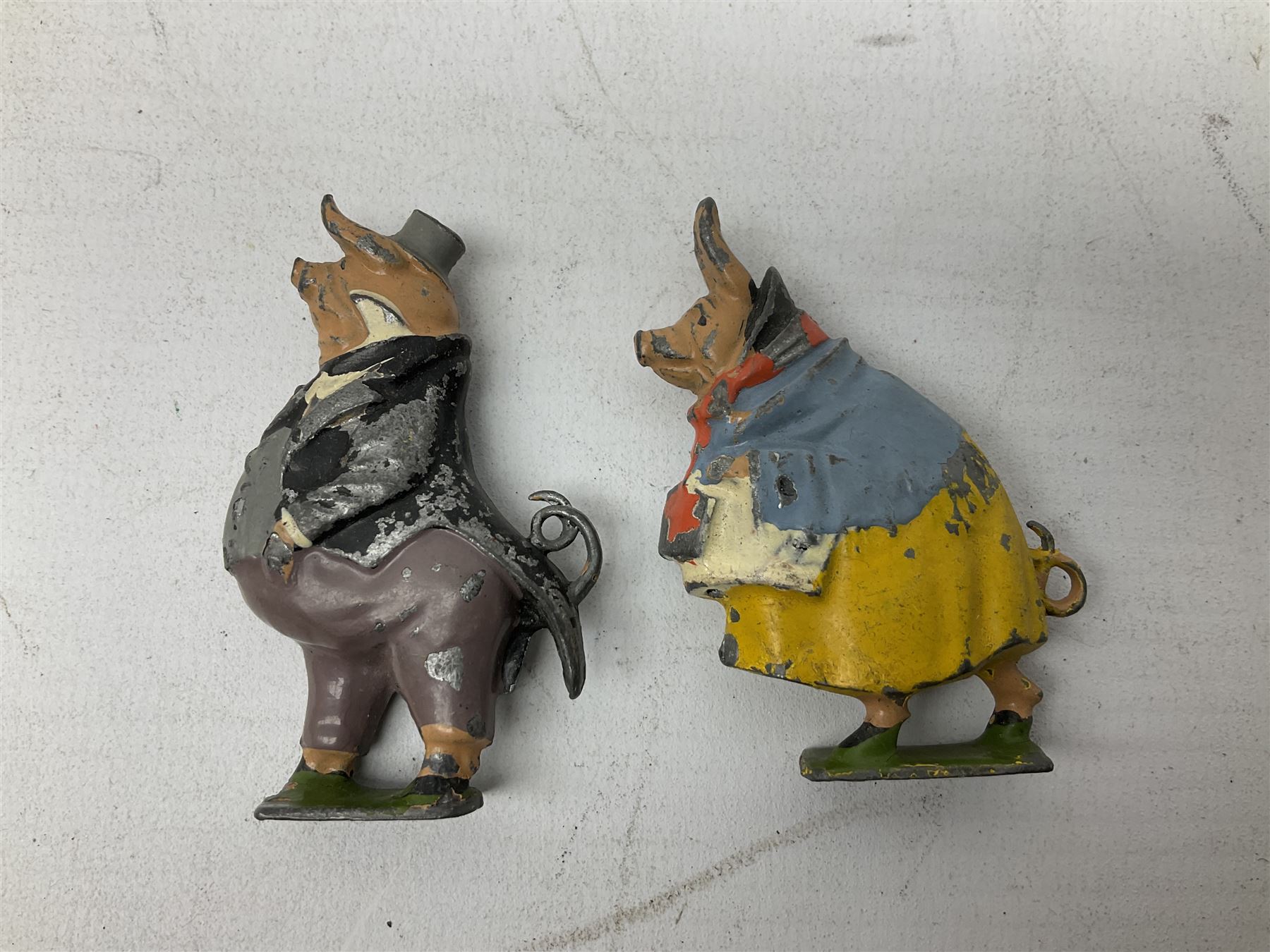 Collection of twenty-two Britains Cadbury's Cococubs play worn lead painted figures to include Mr Pie Porker, Mrs Pie Porker, Tiny Tusks, Captain Kangaroo, Granny Owl and others, Britains Snow White and Doc lead figures and other painted lead figures (30)