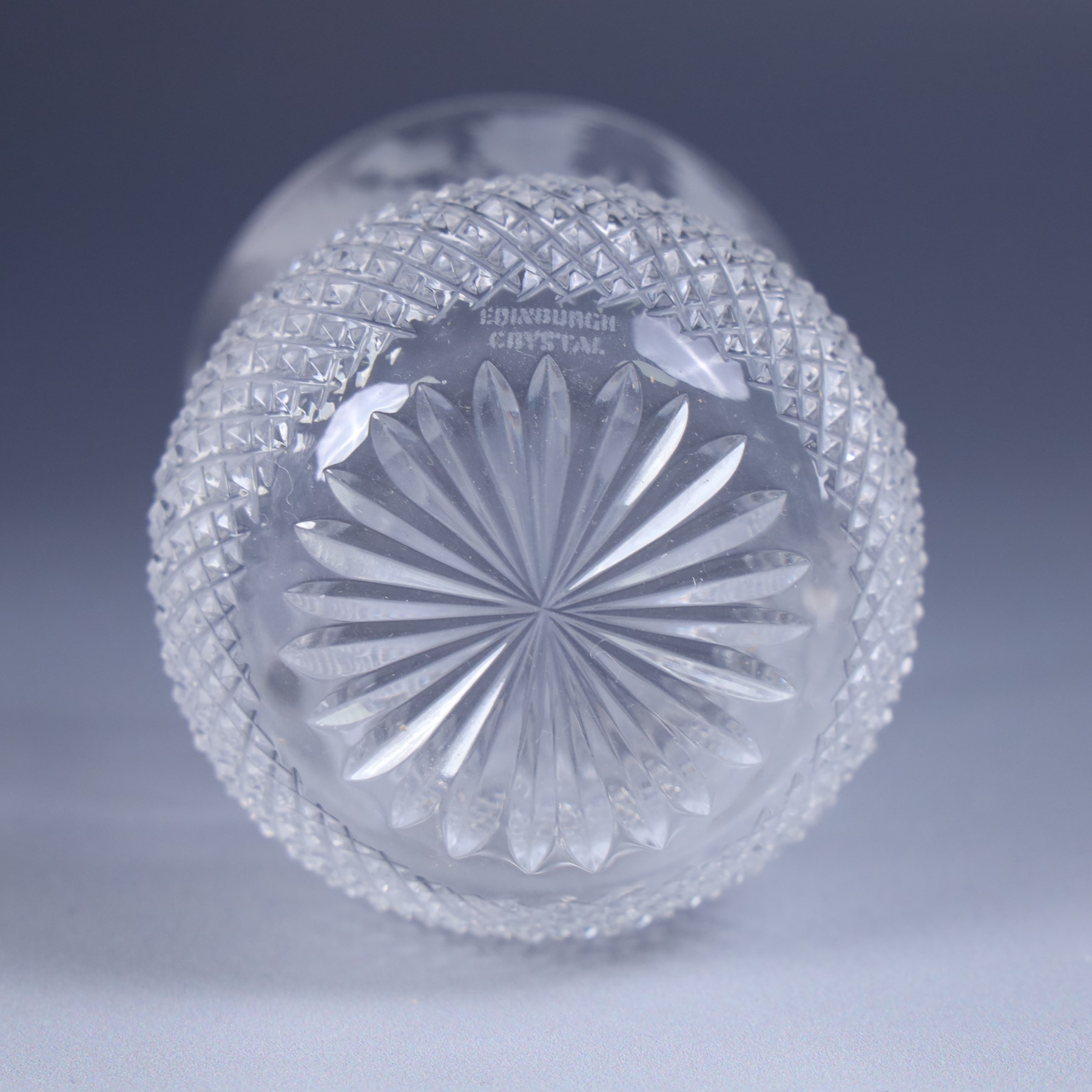 Set of five Stuart Crystal wine glasses and a Edinburgh Crystal thistle glass