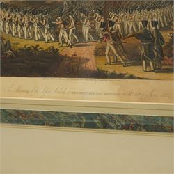 George Hunt (British c.1797-1841) after Lieutenant Joseph Moore (British fl.c.1824): Views of 'Rangoon' and 'Kemmindine near Rangoon', pair early 19th century etchings with hand-colouring of the First Anglo Burmese War pub. Views in the Birman Empire (London 1825-26) (2)