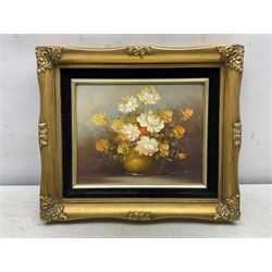 Robert Cox (1934-2001): Floral Still Life, oil on canvas board signed 19cm x 24cm