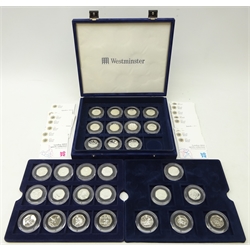  The Royal Mint silver 50p 'London 2012 sports collection' complete set of twenty nine silver fifty pence pieces, all with certificates, housed in a Westminster box   