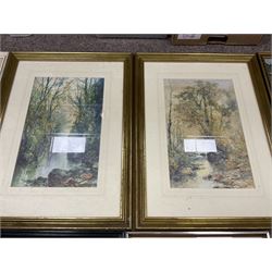 Collection of oil paintings and watercolours, artists to include, J Douglas, AH Angel, G Ashworth, portrait oil, Stuart Walton signed print, two William Widgery prints, etc