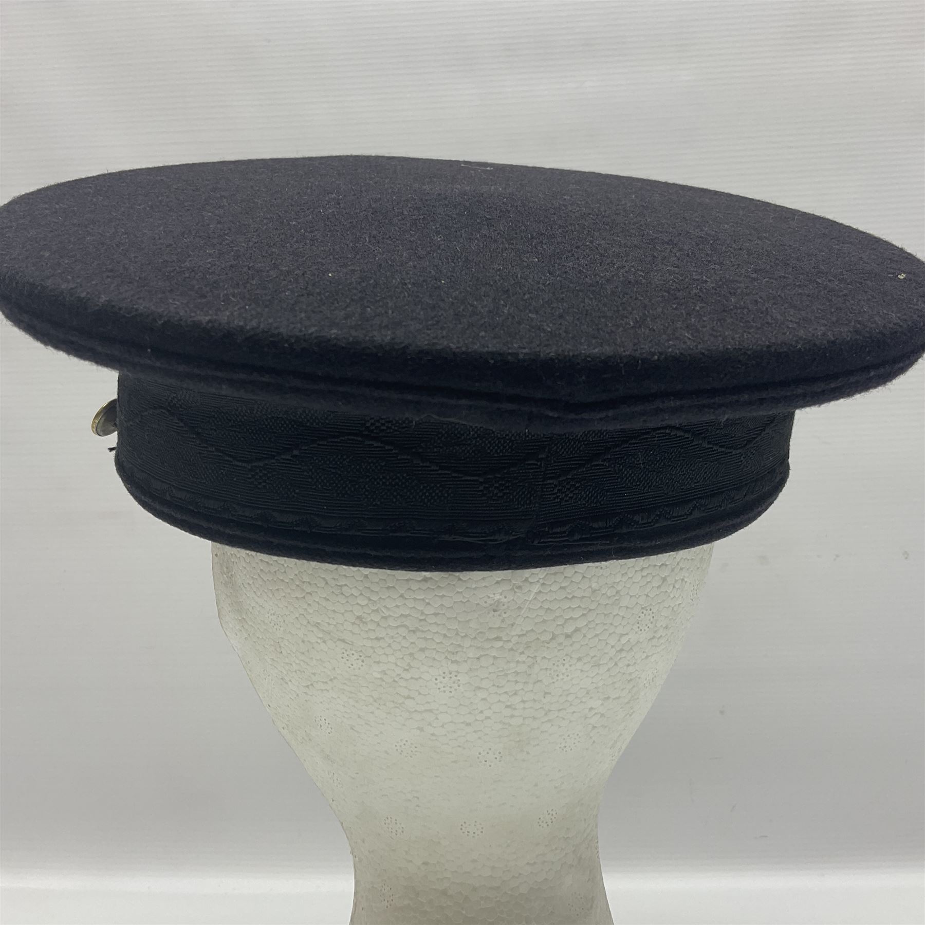 1950s British Red Cross North Yorkshire dress uniform comprising tunic, trousers, greatcoat and visor cap; bears manuscript label '1956 Ware'