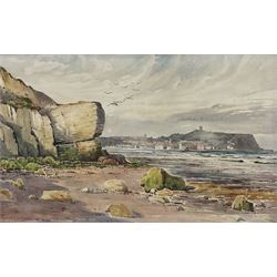 Edward H Simpson (British 1901-1989): Scarborough South Bay and Whitby Harbour, two watercolours signed max 38cm x 60cm (2)