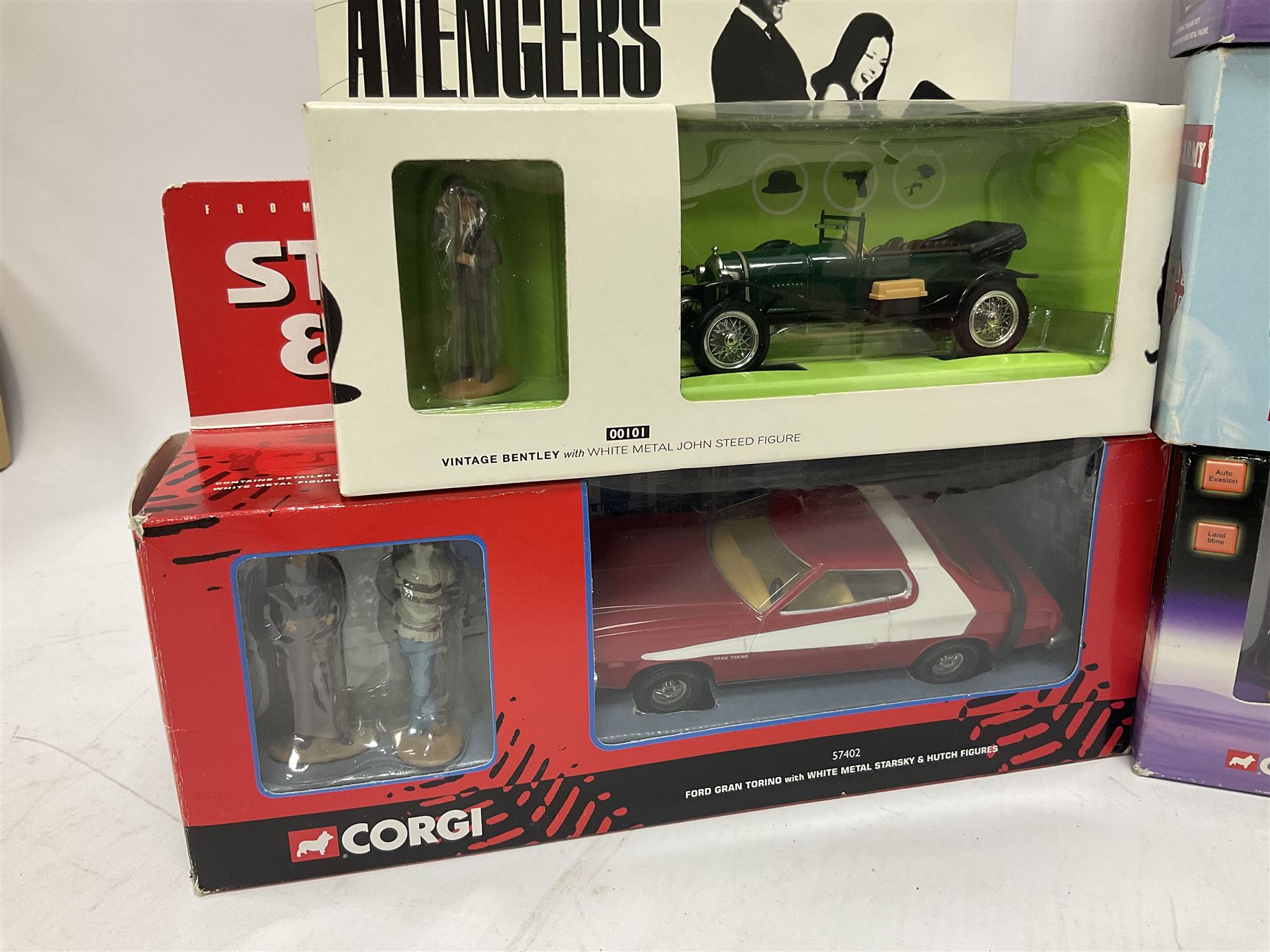 Corgi etc - seventeen TV/Film related die-cast models including Lock Stock & Two Smoking Barrels, The New Avengers, The Green Hornet, Fast & Furious, The Avengers, Starsky & Hutch, Knight Rider, Dads Army, Transformers, Power Rangers, Ghostbusters etc; all boxed (17)
