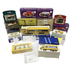 Corgi - four Weetabix promotional models; three Cadburys promotional models; United Dairies limited edition two-vehicle set; AEC limited edition two-vehicle bus set; and five other Corgi die-cast models/figures; all boxed (14)