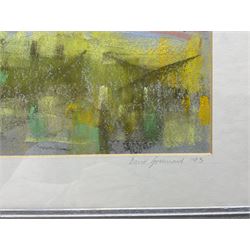 David Greenwood (Northern British Contemporary): 'Early Morning - Roberts Park Saltaire', pastel, signed and dated '93 on the mount, titled on label verso 30cm x 41cm 