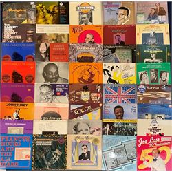 Mostly Jazz vinyl records including 'Van Phillips and His Band 1928-1934', 'Great British Dance Bands Play Jerome Kern 1926-46', 'The Golden Age of Noel Gay', 'Dancing The Night Away', 'Nat King Cole Thank You, Pretty Baby', 'Alice Faye In Hollywood (1934-1937)' etc, approximately 70