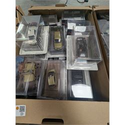 Large collection of James Bond 007 diecast model vehicles, mostly GE Fabbri, and a collection of associated magazines, in five boxes