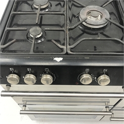 Stoves 050564166 dual fuel Range cooker, seven burner hob,  four cavities (W110cm, H92cm, D65cm) with Stoves 110CH stainless steel chimney hood  (W109cm, H33cm, D50cm)