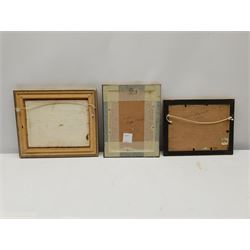 Harry Edmunds Crute (British 1888-1975): Cornish Beach Scene, oil on board signed 15cm x 19cm, together with two similar oils one signed Smith, inscribed verso 14cm x 19cm (3)