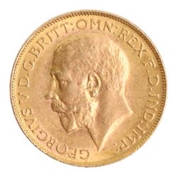 King George V 1928 gold full sovereign coin, Pretoria South Africa mint
