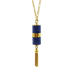  Berney Swiss incabloc cylindrical gold plated and enamel pendant watch  