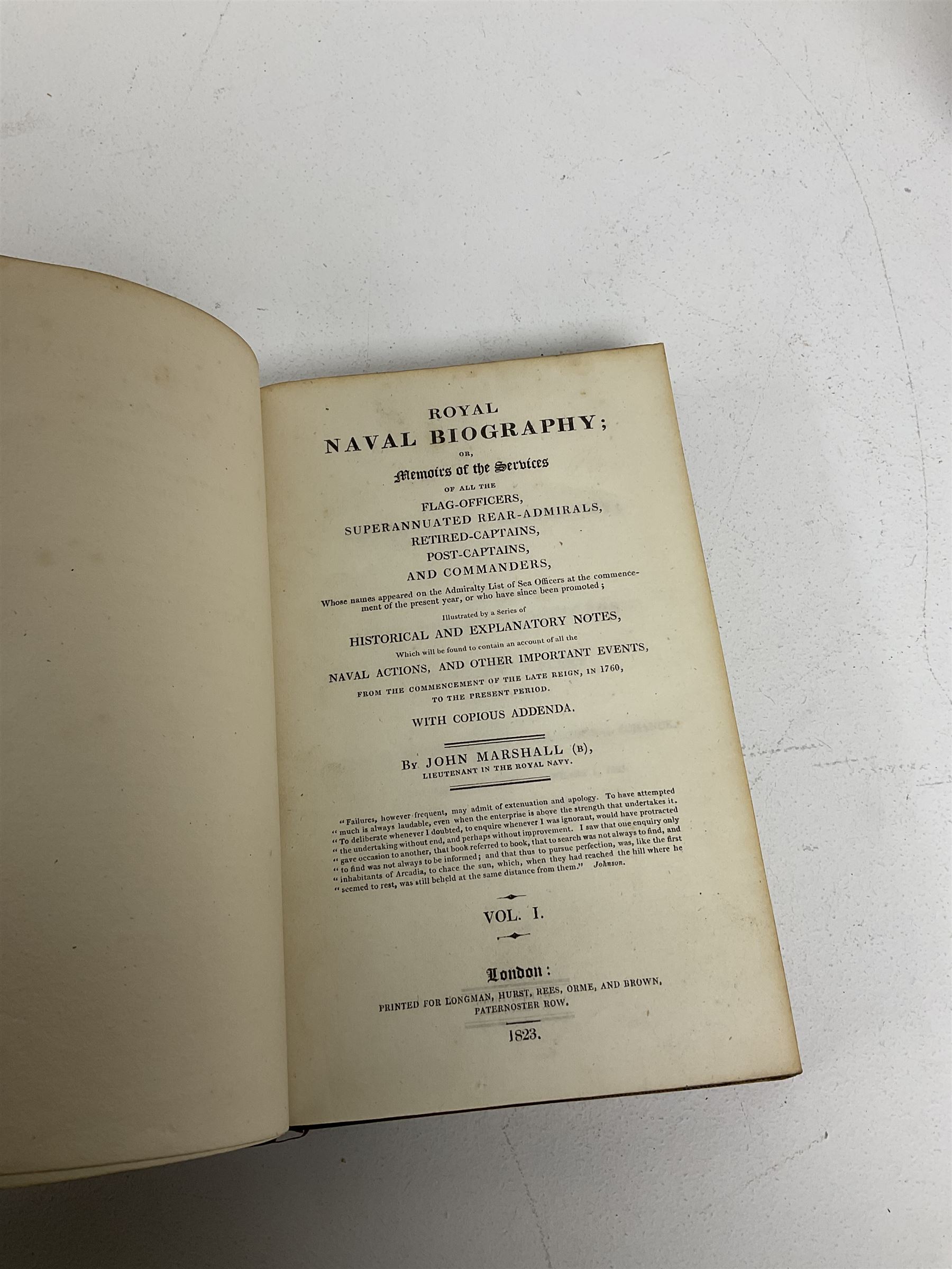 Campbell, John; The Naval History of Great Britain, two volumes, together with De Foe, Daniel; The Life and Adventures of Robinson Crusoe, pub George Routledge and Sons, London, The Works of Flavius Josephus, translated by Whiston, William, pub Henry G Bohn, London, one volume  and two other books