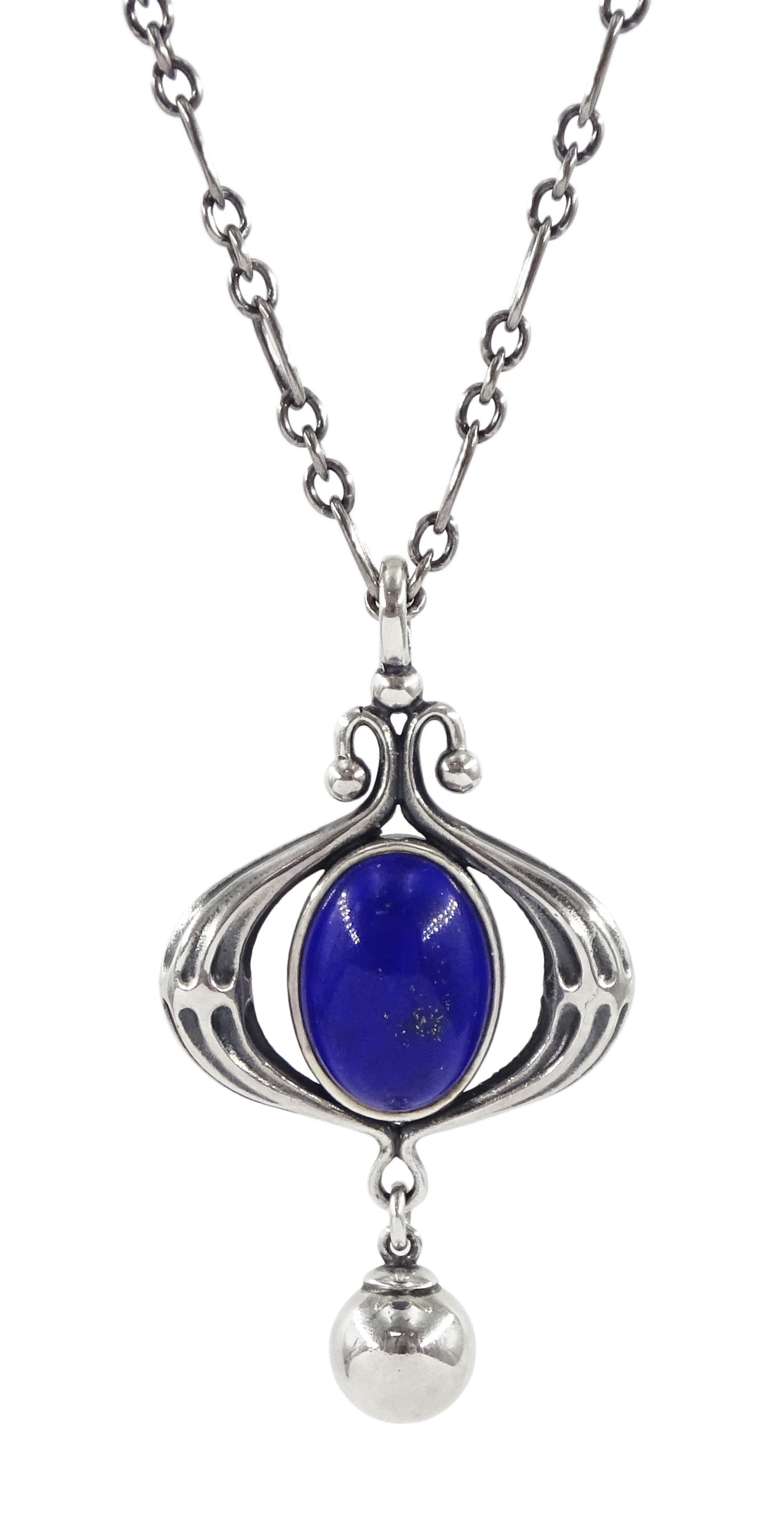 Georg Jensen 2013 Heritage Collection silver lapis lazuli pendant