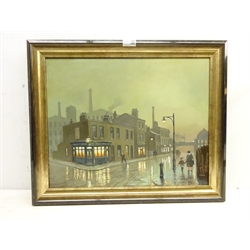  Steven Scholes (Northern British 1952-): 'Cable Street Whitechapel London', oil on canvas signed, titled verso 39cm x 49cm  DDS - Artist's resale rights may apply to this lot     