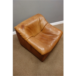  1970s De Sede - model no. DS 46 single armchair upholstered in buffalo tan leather, W93cm  