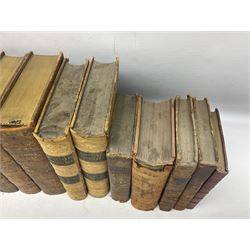 19th century and later leather bound books, to include Froissart, Sir John; Chronicles of England, France, Spain, Portugal, Scotland... two volumes London, 1812, Lyttleton, George: The History of England... two volumes London 1806, Clarke Adams; The Holy Bible, in six volumes, London 1836 and five other books 
