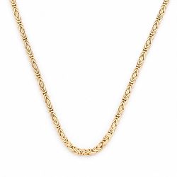 9ct gold Byzantine link chain necklace, hallmarked