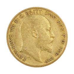King Edward VII 1908 gold half sovereign coin