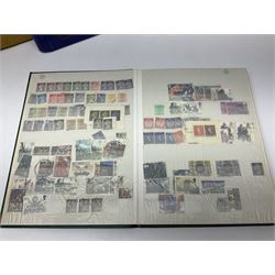 Great British and World stamps, including Queen Elizabeth II first day covers, pre and post decimal part mint sheets, Queen Victoria and later Great British used stamps, United States of America, Australia, India, Canada, Spain, Ireland, Portugal, Ceylon etc, housed in various stockbooks, albums and loose, in one box