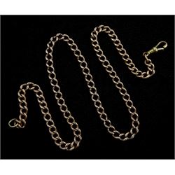 9ct rose gold curb link necklace, with spring clasp, each link stamped 375