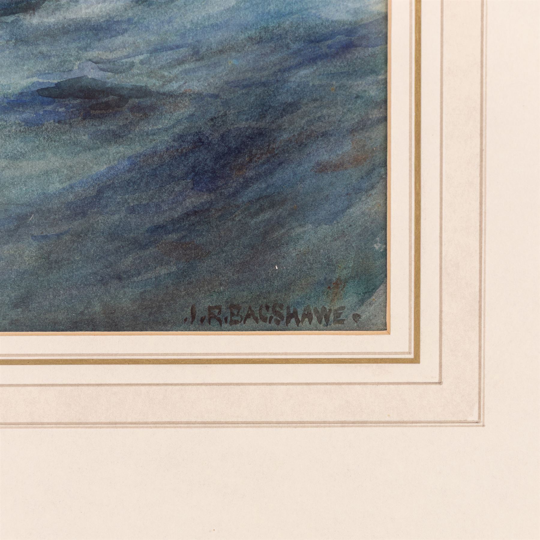 Joseph Richard Bagshawe (Staithes Group 1870-1909): Hauling the Nets in a Whitby Coble, watercolour signed 25cm x 36cm 
Provenance: exh. Walker Galleries, Harrogate, label verso