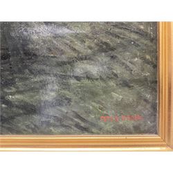 Peter Brook (Northern British 1927-2009): Telegraph Wires at the Road Junction, oil on board signed, dated by the artist c1955 on hand written verso 75cm x 50cm
Provenance: West Yorkshire dec'd estate; the deceased was good friends with the artist.