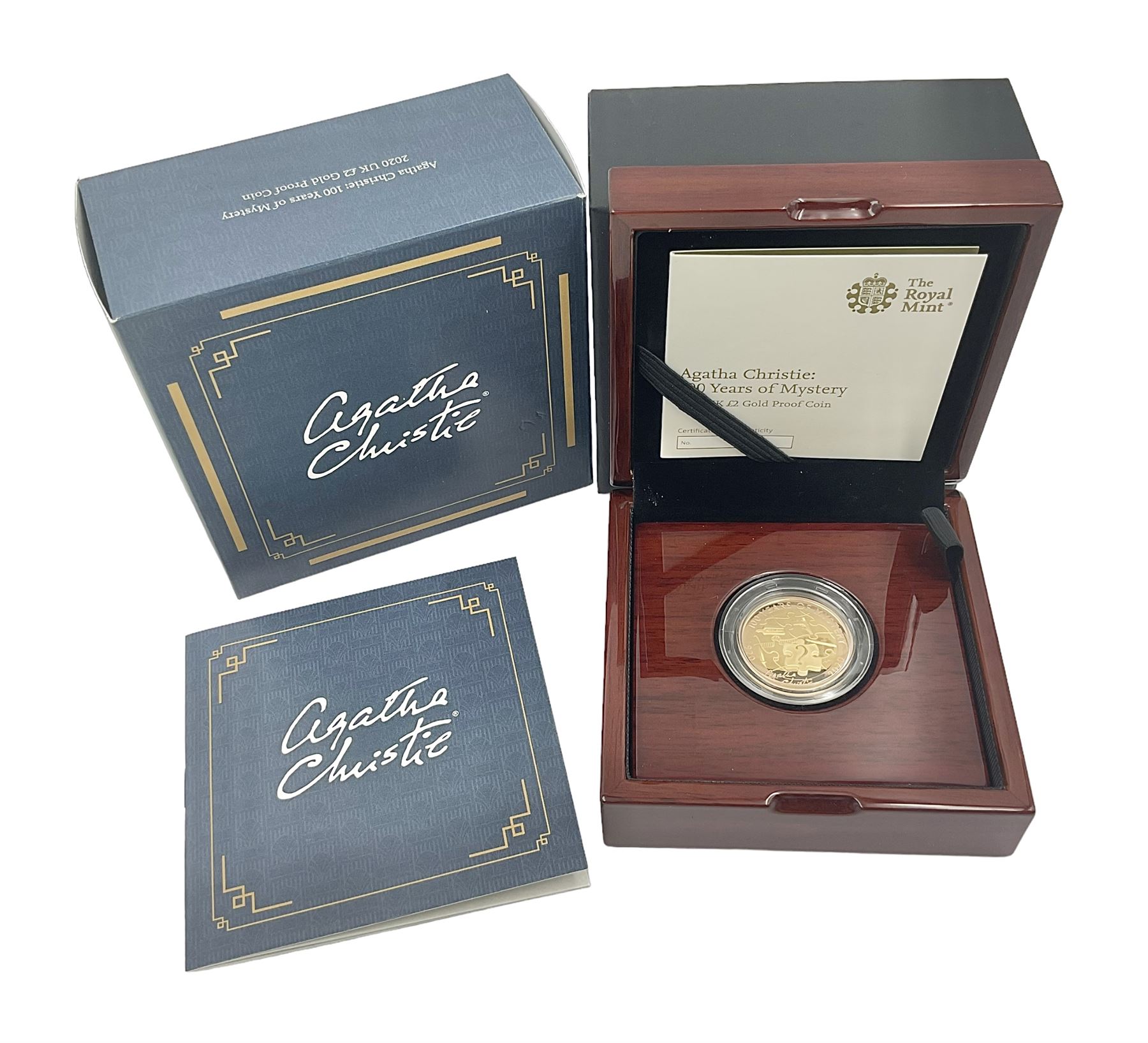 The Royal Mint United Kingdom 2020 'Agatha Christie 100 Years of Mystery' gold proof two pound coin, cased with certificate