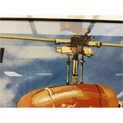 Helicopter Spies - Man from Uncle poster, framed and glazed, overall H79cm L104cm