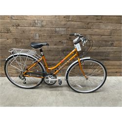 Three bicycles- man’s Falcon Storm 18 speed mountain bike; lady’s Dawes Sonoran 24 speed road bike; child’s Apollo 18 speed bike (3)