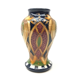  Moorcroft Staffordshire Gold pattern vase, designed by Alicia Amison H10cm  