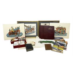 Set of four framed coloured prints humor