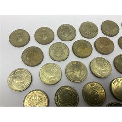 Twenty-eight Queen Elizabeth II old style two pound coins, including 1994 'Bank of England' etc