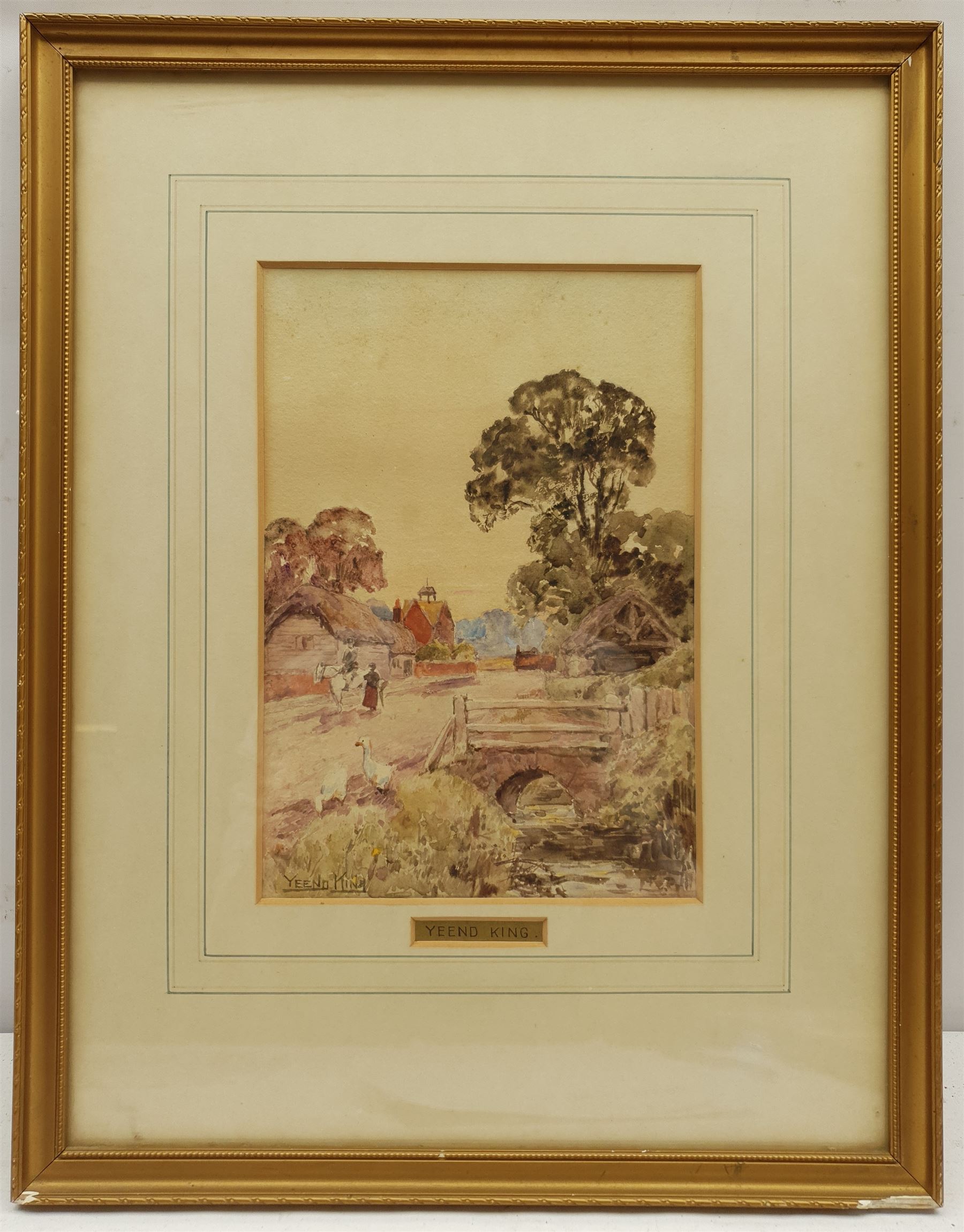 Henry John Yeend King (British 1855-1924): Geese and Horse on a Village Street, watercolour signed 25cm x 17cm