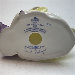 Coalport The Ascot Ladies set of six figures, comprising 1984, 1985, 1986, 1987,1988 and 1989, all with certificates and original boxes